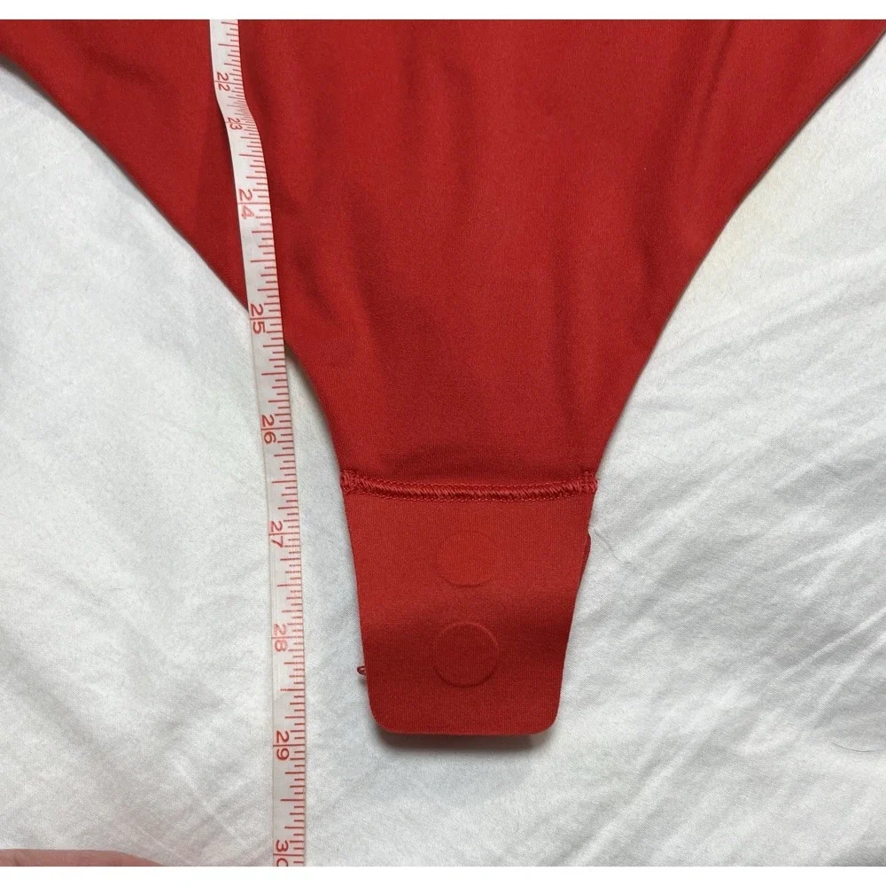 Lululemon Wundermost Nulu Short Sleeve Crew Thong Bodysuit Red XL 14